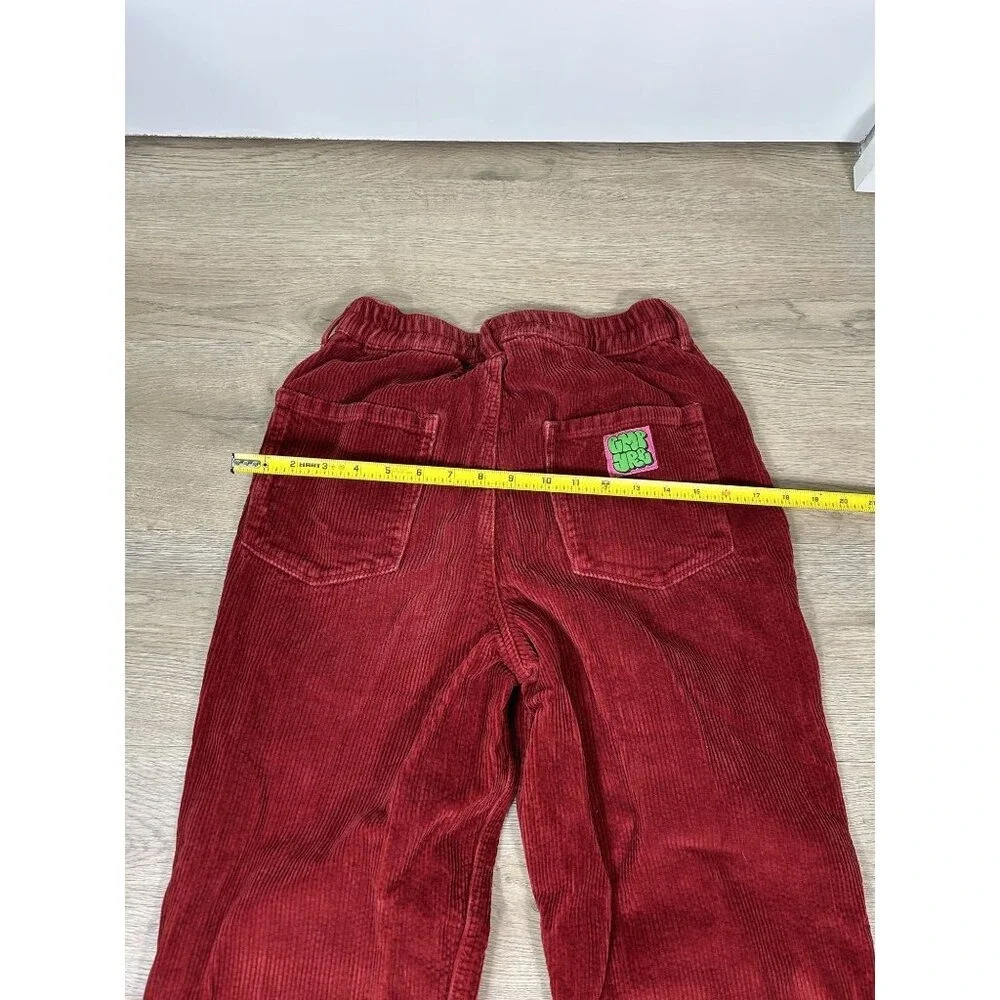 Empyre Y2K Red Corduroy Baggy Straight Cotton Skater Jeans Size S